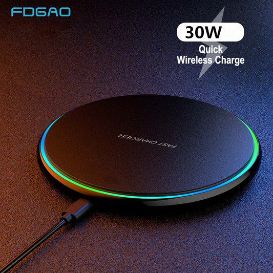 FDGAO 30W Wireless Charger USB C Fast Charging Pad Quick Charge